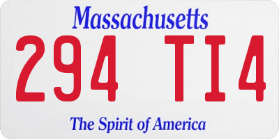 MA license plate 294TI4
