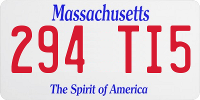 MA license plate 294TI5
