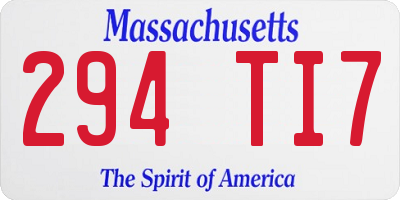 MA license plate 294TI7