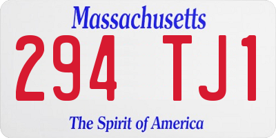 MA license plate 294TJ1