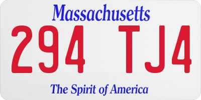 MA license plate 294TJ4