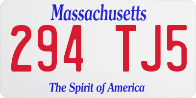 MA license plate 294TJ5