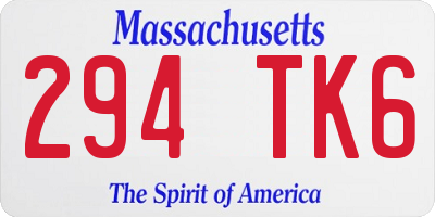 MA license plate 294TK6