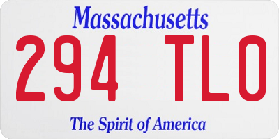 MA license plate 294TL0