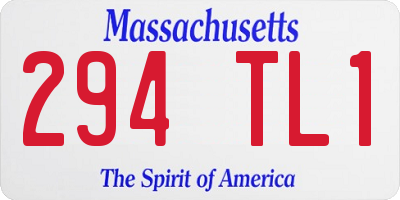 MA license plate 294TL1
