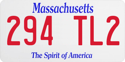 MA license plate 294TL2