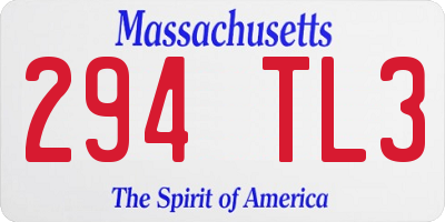 MA license plate 294TL3