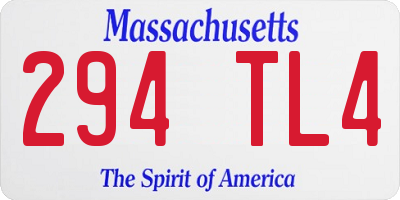 MA license plate 294TL4
