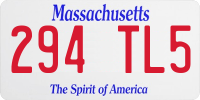 MA license plate 294TL5