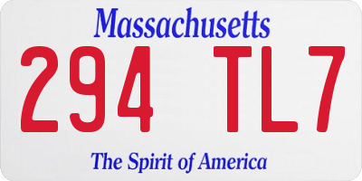 MA license plate 294TL7