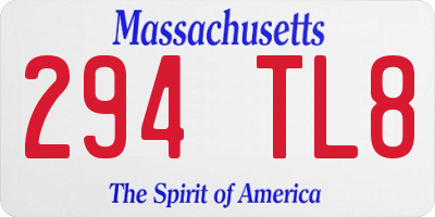 MA license plate 294TL8