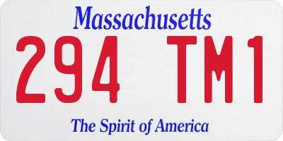 MA license plate 294TM1