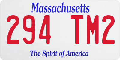 MA license plate 294TM2