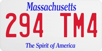 MA license plate 294TM4
