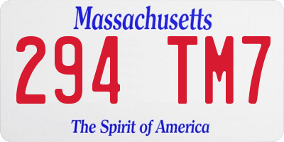 MA license plate 294TM7