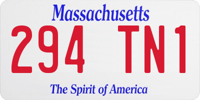 MA license plate 294TN1