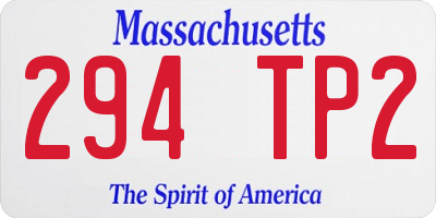 MA license plate 294TP2