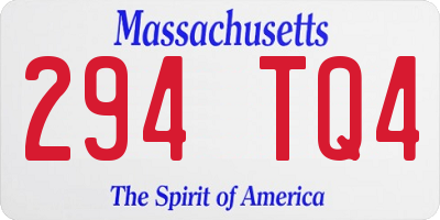 MA license plate 294TQ4