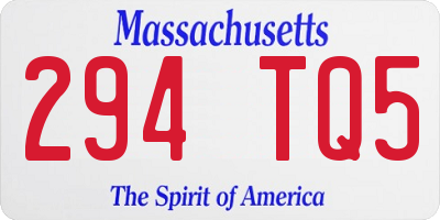 MA license plate 294TQ5