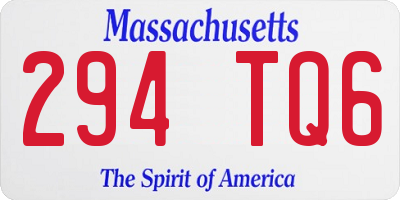 MA license plate 294TQ6