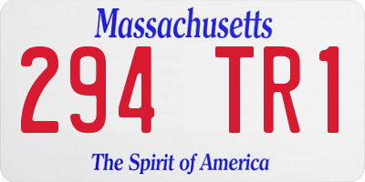 MA license plate 294TR1