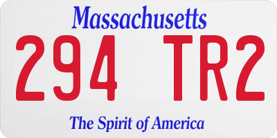 MA license plate 294TR2
