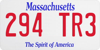 MA license plate 294TR3
