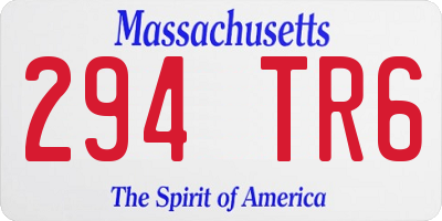 MA license plate 294TR6
