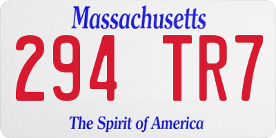 MA license plate 294TR7