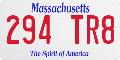 MA license plate 294TR8