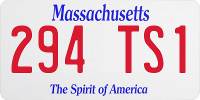 MA license plate 294TS1