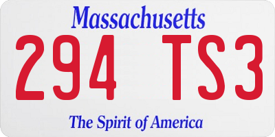 MA license plate 294TS3