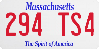 MA license plate 294TS4