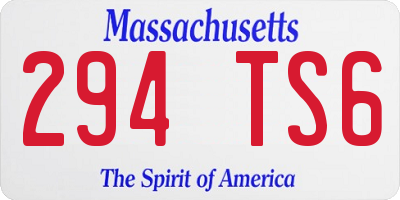 MA license plate 294TS6
