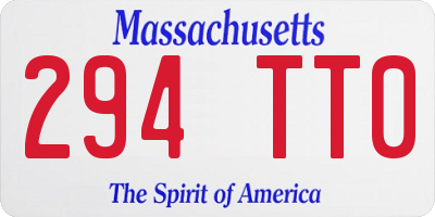 MA license plate 294TT0