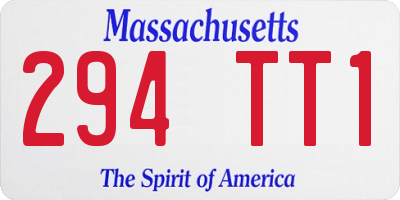 MA license plate 294TT1