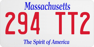 MA license plate 294TT2