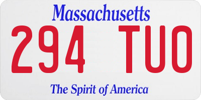 MA license plate 294TU0
