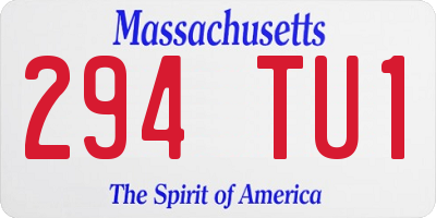MA license plate 294TU1