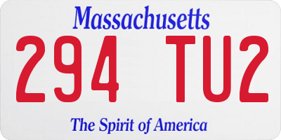 MA license plate 294TU2
