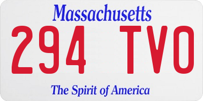 MA license plate 294TV0