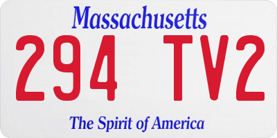 MA license plate 294TV2