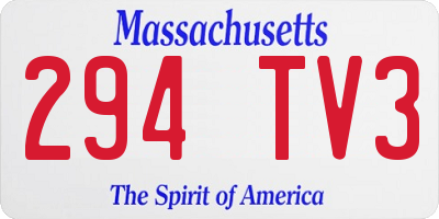 MA license plate 294TV3
