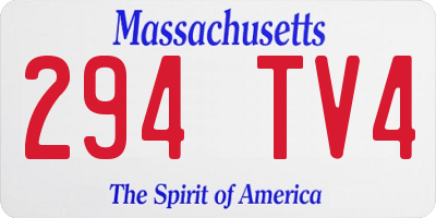 MA license plate 294TV4