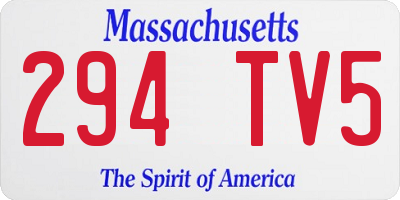 MA license plate 294TV5