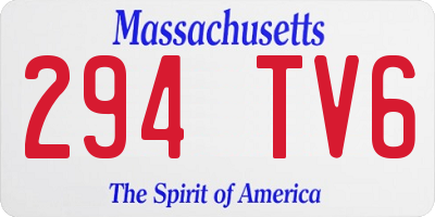 MA license plate 294TV6