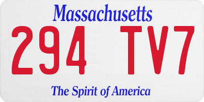 MA license plate 294TV7