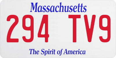 MA license plate 294TV9