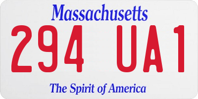 MA license plate 294UA1