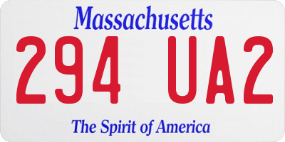 MA license plate 294UA2